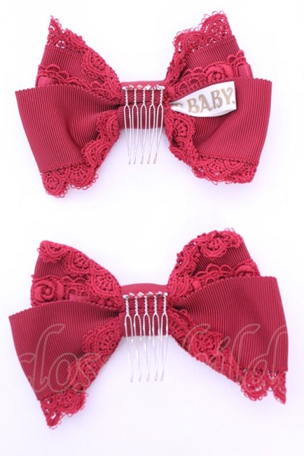 画像2: BABY,THE STARS SHINE BRIGHT / ロージィアリボンコーム  えんじ O-25-12-25-1023-BA-AC-IG-OS (2)