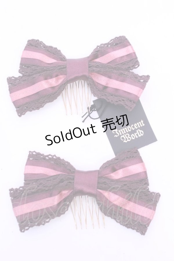 画像1: Innocent World / サテンストライプコーム  アカ O-25-12-25-1024-IW-AC-IG-OS (1)