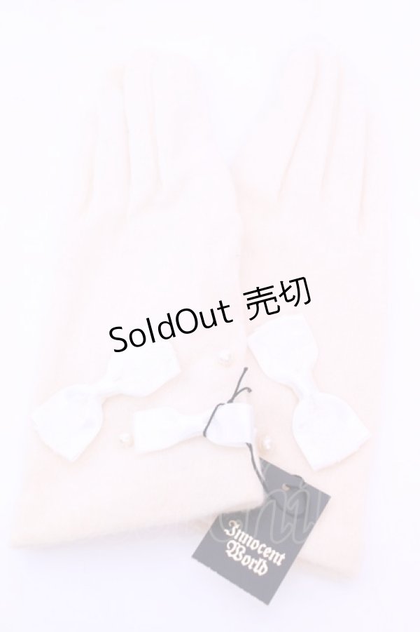 画像1: Innocent World / パールリボン手袋  アイボリー O-25-12-25-1026-IW-ZA-IG-OS (1)