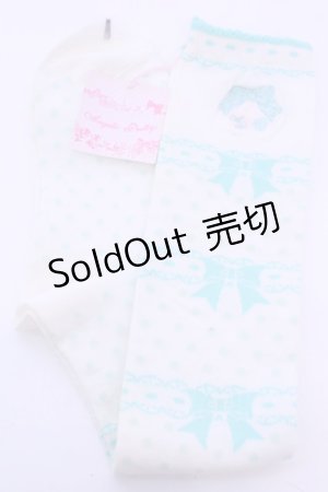 画像: Angelic Pretty / ハートチャーム刺繍はしごレースハイソックス  シロ×ミント O-25-12-25-1029-AP-ZA-IG-OS