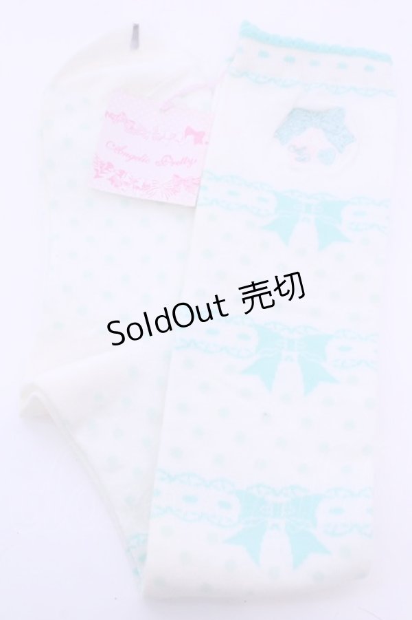 画像1: Angelic Pretty / ハートチャーム刺繍はしごレースハイソックス  シロ×ミント O-25-12-25-1029-AP-ZA-IG-OS (1)