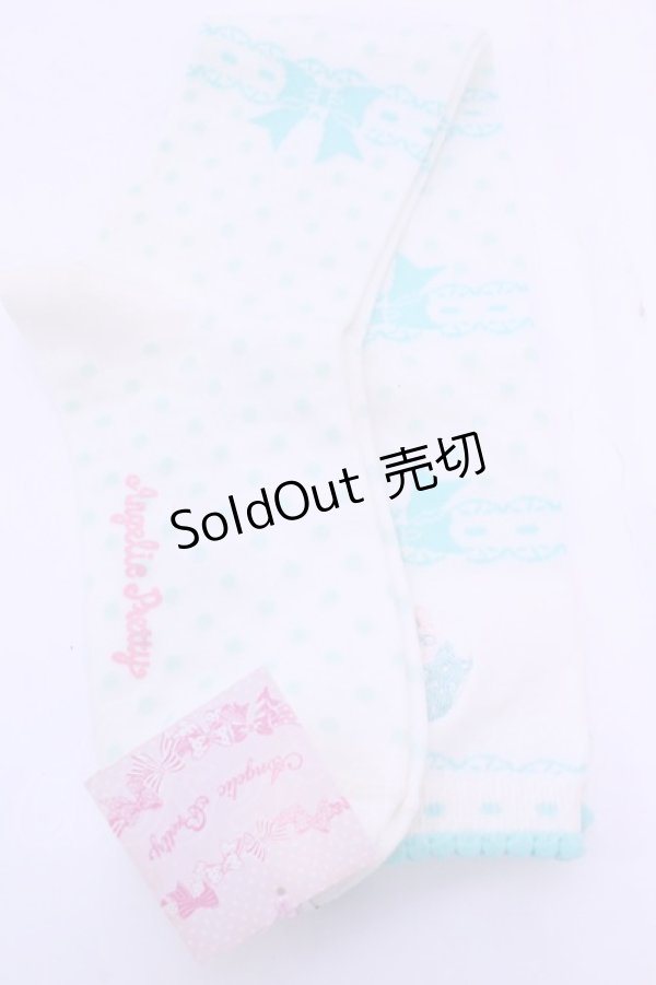 画像2: Angelic Pretty / ハートチャーム刺繍はしごレースハイソックス  シロ×ミント O-25-12-25-1029-AP-ZA-IG-OS (2)