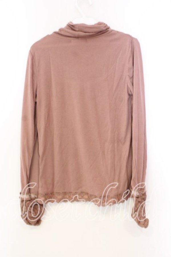 画像2: axes femme / ローズレースプチスタンドネックカットソー M ピンクベージュ O-25-12-25-001-AX-TO-IG-OS (2)