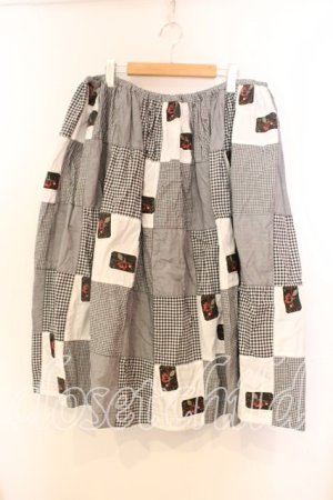 画像: WONDERFUL WORLD / ギンガムパッチワークスカート【お直しあり】  クロ×シロ O-25-12-25-064-LO-SK-IG-OS