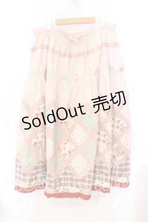 画像: PINK HOUSE / Petit Bonheuパッチワークスカート【お直しあり】  ピンク O-25-12-25-065-LO-SK-IG-OS