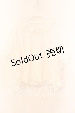 画像: PINK HOUSE / タックフリルリボン半袖ブラウス【お直しあり】  シロ O-25-12-25-068-LO-BL-IG-ZT115