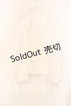 画像: WONDERFUL WORLD / ピコフリルタックプルブラウス【お直しあり】  オフ O-25-12-25-070-LO-BL-IG-OS