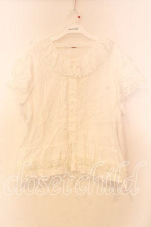 画像: PINK HOUSE / タックレースブラウス【お直しあり】  シロ O-25-12-25-073-LO-BL-IG-OS