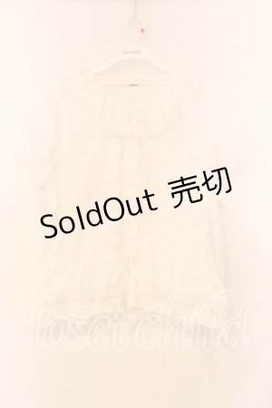 画像: PINK HOUSE / タックレースブラウス【お直しあり】  シロ O-25-12-25-073-LO-BL-IG-OS