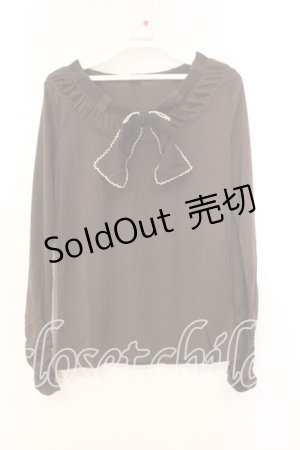 画像: axes femme / シフォンリボンカットソー M ブラウン O-25-12-25-012-AX-TO-IG-OS