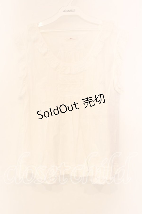 画像1: WONDERFUL WORLD / ピコフリルタックノースリーブプルオーバー【お直しあり】  シロ O-25-12-25-074-LO-TO-IG-OS (1)