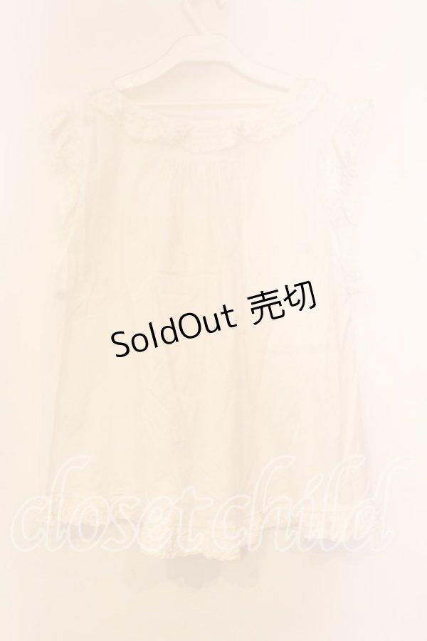 画像3: WONDERFUL WORLD / ピコフリルタックノースリーブプルオーバー【お直しあり】  シロ O-25-12-25-074-LO-TO-IG-OS (3)