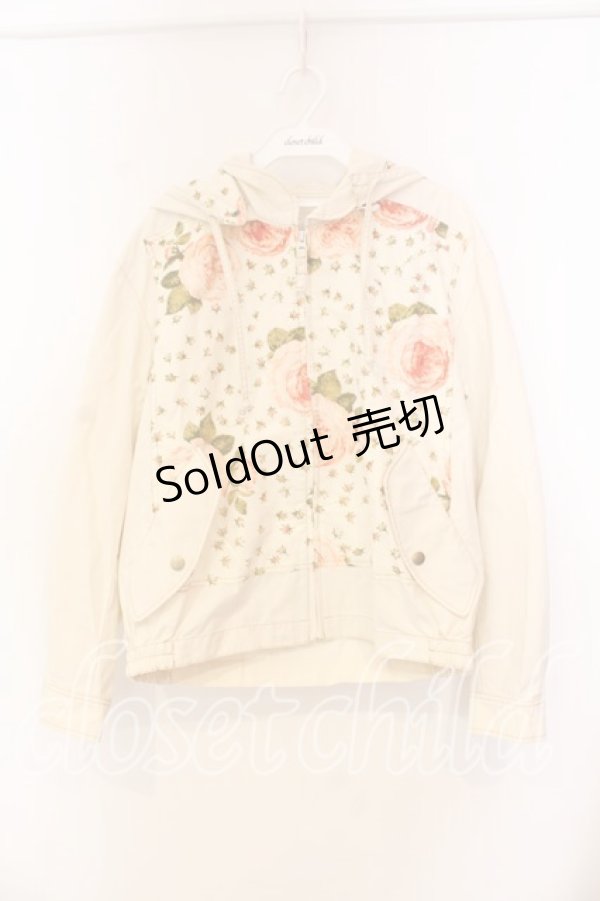 画像1: KANEKO ISAO / 薔薇柄フードジャケット  生成り O-25-12-25-075-EL-JA-IG-OS (1)