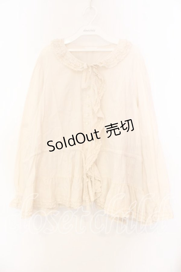 画像1: PINK HOUSE / ピコフリルタックブラウス【お直しあり】  アイボリー O-25-12-25-076-LO-BL-IG-OS (1)