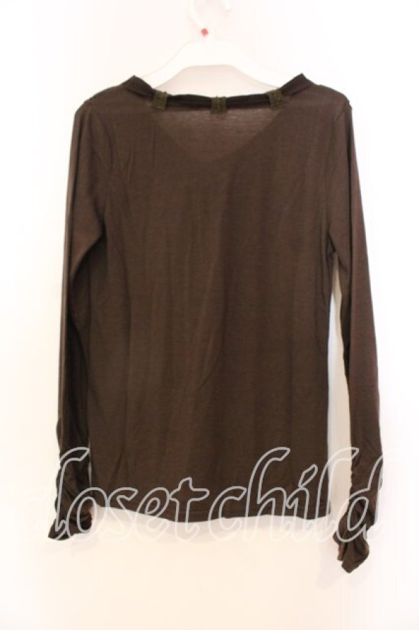 画像2: axes femme / シフォンリボンカットソー M ブラウン O-25-12-25-012-AX-TO-IG-OS (2)