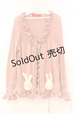 画像: PINK HOUSE / うさぎぬいぐるみカーディガン  ピンク O-25-12-25-079-LO-TO-IG-OS