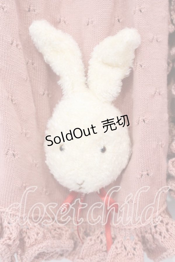 画像2: PINK HOUSE / うさぎぬいぐるみカーディガン  ピンク O-25-12-25-079-LO-TO-IG-OS (2)