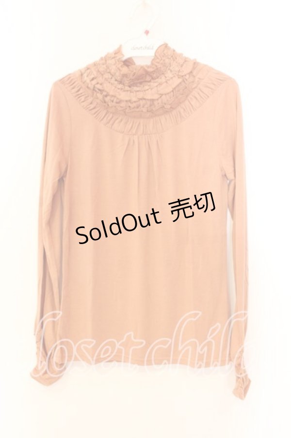 画像1: axes femme / ギャザーネックカットソー M オレンジ O-25-12-25-013-AX-TO-IG-ZT230 (1)