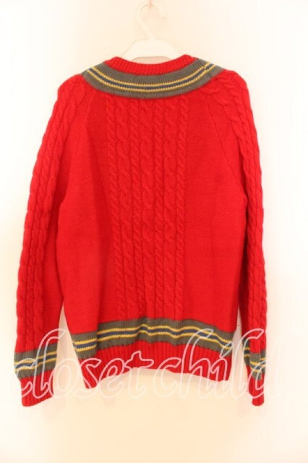 画像3: PINK HOUSE / ケーブル編みニットカーディガン  アカ O-25-12-25-083-LO-TO-IG-OS (3)