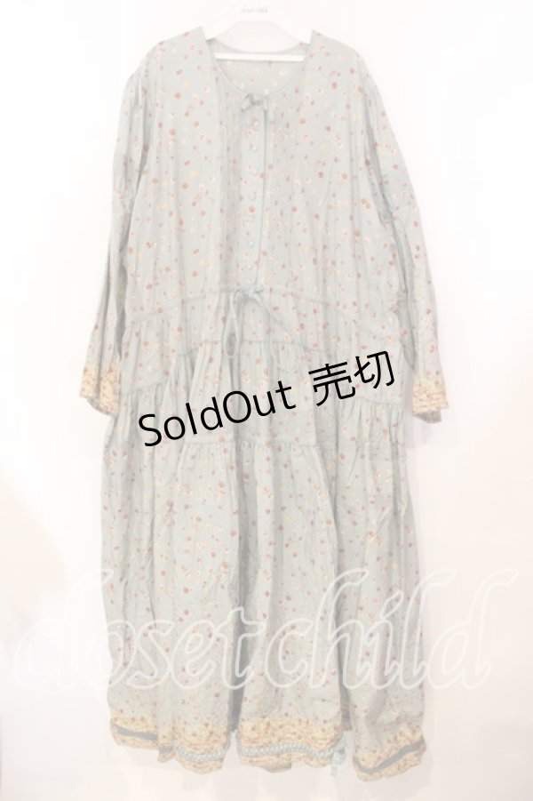 画像1: KANEKO ISAO / 小花柄タックワンピース【お直しあり】  ミント O-25-12-25-085-EL-OP-IG-OS (1)