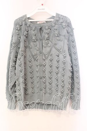 画像: WONDERFUL WORLD / モチーフカーディガン  サックス O-25-12-25-086-LO-TO-IG-OS