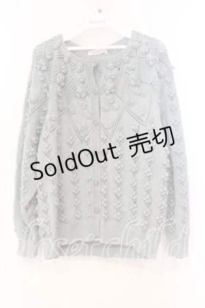 画像: WONDERFUL WORLD / モチーフカーディガン  サックス O-25-12-25-086-LO-TO-IG-OS