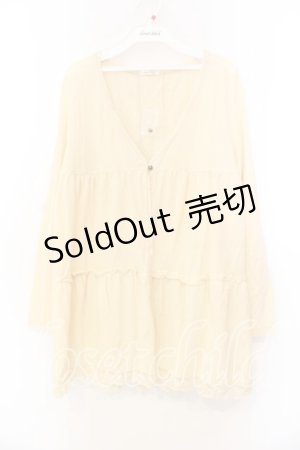 画像: axes femme / サイドレースアップティアードカーディガン M 生成り O-25-12-25-014-AX-TO-IG-OS