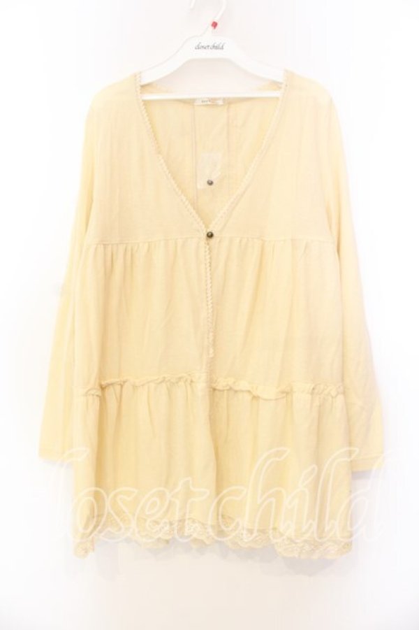 画像1: axes femme / サイドレースアップティアードカーディガン M 生成り O-25-12-25-014-AX-TO-IG-OS (1)