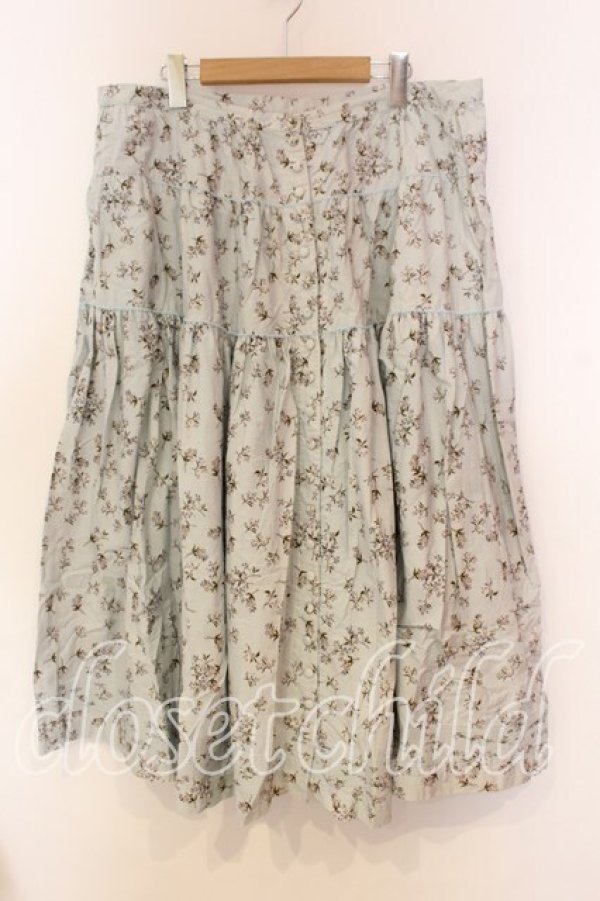 画像1: KANEKO ISAO / フラワータックスカート【お直しあり】  サックス O-25-12-25-090-EL-SK-IG-OS (1)