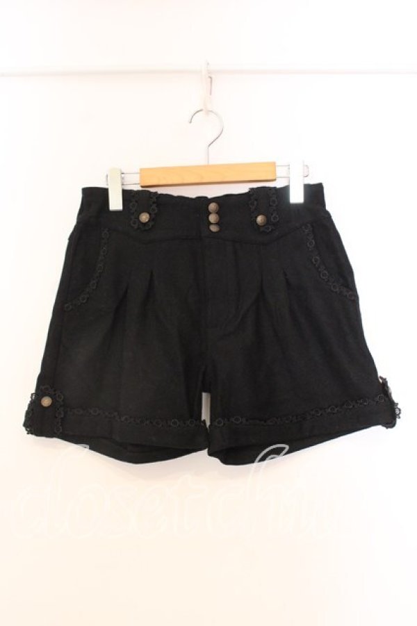 画像1: axes femme / ロールアップショートパンツ  クロ O-25-12-25-015-AX-PA-IG-OS (1)