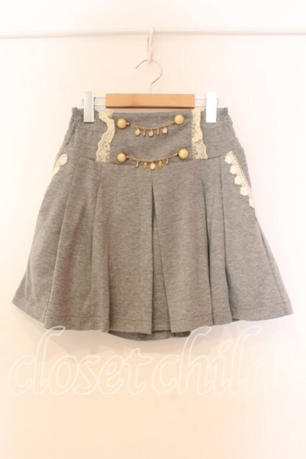 画像1: axes femme / チャーム付タックスカート M グレー O-25-12-25-016-AX-SK-IG-OS (1)