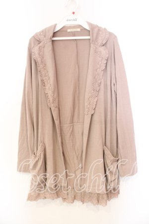 画像: axes femme / 裾レース使いカットジャケット M ピンクベージュ O-25-12-25-017-AX-JA-IG-ZT250