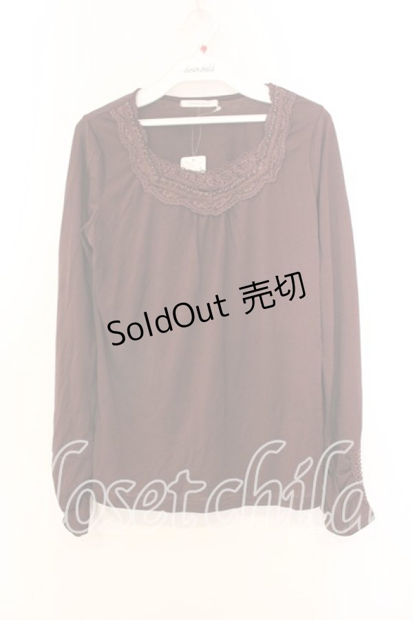 画像1: axes femme / パール使いインナープルオーバー M ブラウン O-25-12-25-019-AX-TO-IG-ZT230 (1)