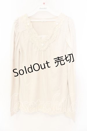 画像: axes femme / ギャザーショルダーカットソー M アイボリー O-25-12-25-021-AX-TO-IG-OS