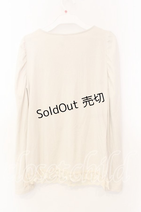 画像2: axes femme / ギャザーショルダーカットソー M アイボリー O-25-12-25-021-AX-TO-IG-OS (2)