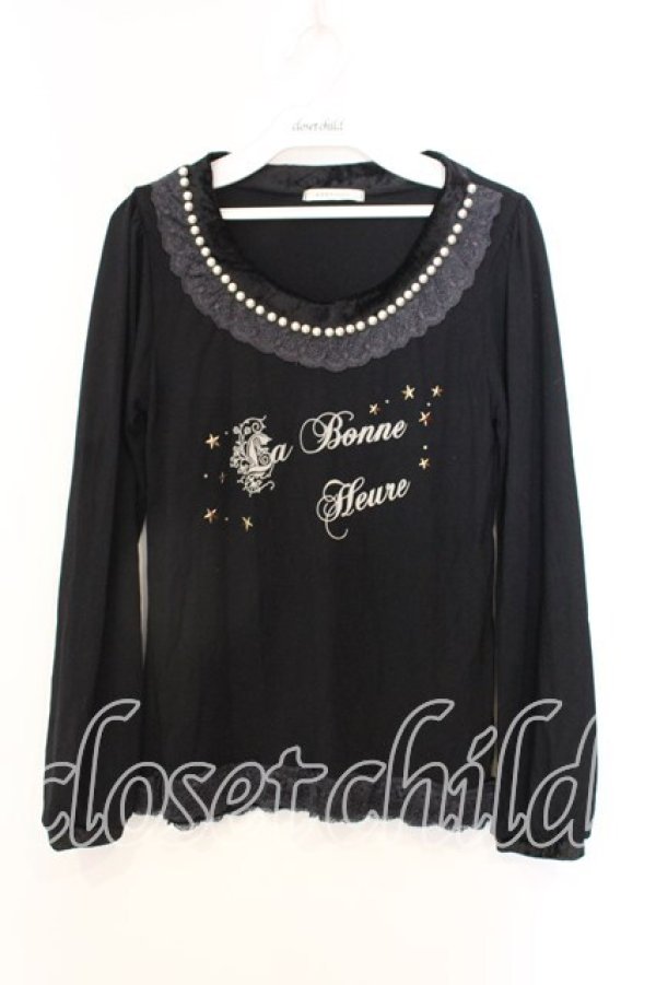 画像1: axes femme / フロッキープリントカットソー M クロ O-25-12-25-003-AX-TO-IG-OS (1)