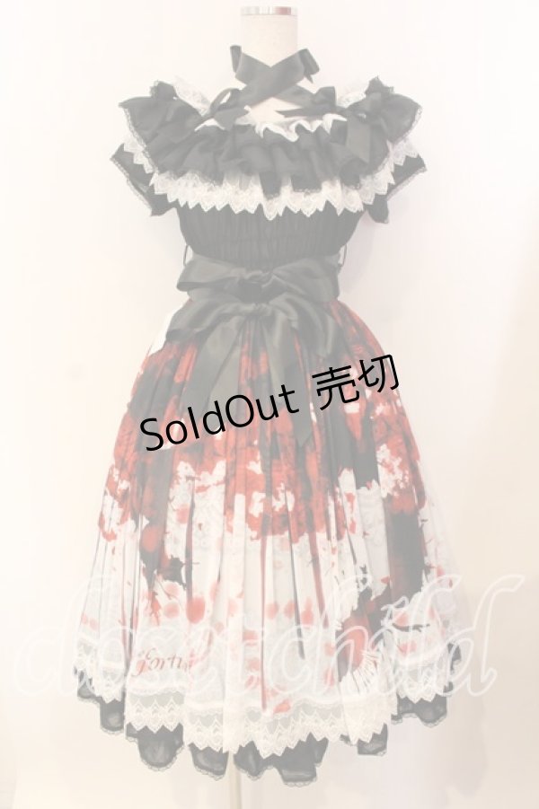 画像1: Triple fortune / ブラッディローズワンピース  ブラック O-25-12-25-024-EL-OP-IG-OS (1)