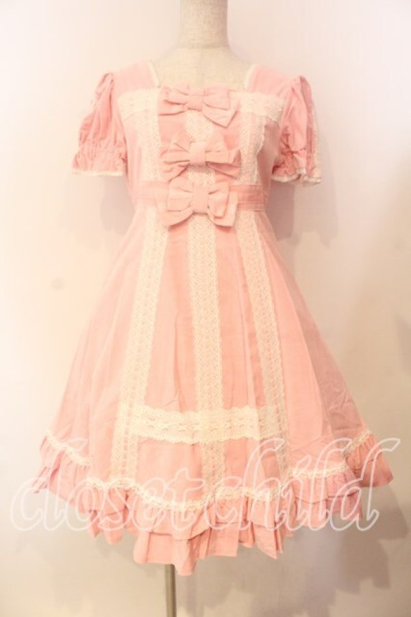 画像1: BABY,THE STARS SHINE BRIGHT / 別珍ワンピース（2006）  ピンク O-25-12-25-025-BA-OP-IG-OS (1)