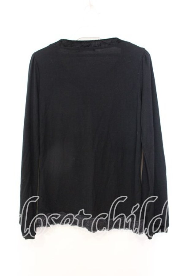 画像2: axes femme / フロッキープリントカットソー M クロ O-25-12-25-003-AX-TO-IG-OS (2)