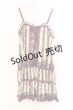 画像: axes femme / ローズストライプキャミワンピース M パープル×アイボリー O-25-12-25-005-AX-OP-IG-OS