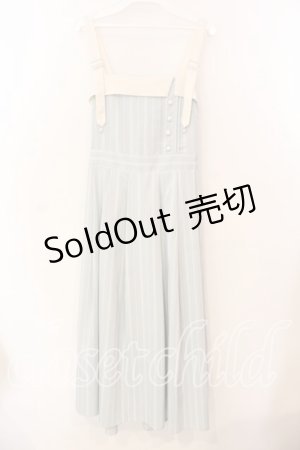 画像: axes femme / 蝶刺繍ストライプワンピース  サックス O-25-12-25-033-AX-OP-IG-OS