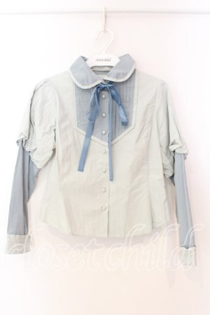 画像: Maison de FLEUR Petite Robe canone / 袖切り替えブラウス S サックス O-25-12-25-035-EL-BL-IG-OS