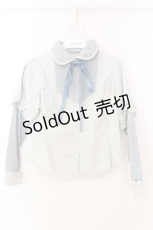 画像: Maison de FLEUR Petite Robe canone / 袖切り替えブラウス S サックス O-25-12-25-035-EL-BL-IG-OS