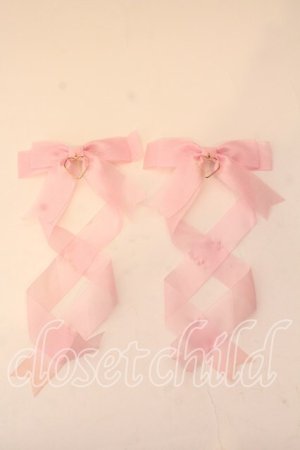 画像: LOTUS ribbon / ツインテールリボンバレッタ  ピンク シースルー O-25-12-26-050-EL-ZA-IG-OS