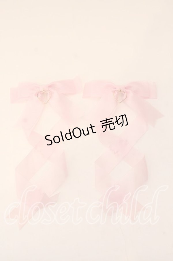 画像1: LOTUS ribbon / ツインテールリボンバレッタ  ピンク シースルー O-25-12-26-050-EL-ZA-IG-ZT432-F003 (1)