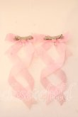 画像2: LOTUS ribbon / ツインテールリボンバレッタ  ピンク シースルー O-25-12-26-050-EL-ZA-IG-OS (2)
