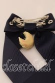 画像2: LOTUS ribbon / ツインテールリボンバレッタ  ネイビー ムーンチャーム O-25-12-26-052-EL-ZA-IG-OS (2)