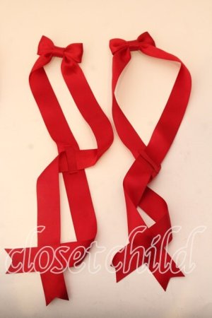画像: LOTUS ribbon / ツインテールリボンバレッタ  アカ O-25-12-26-058-EL-ZA-IG-OS