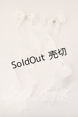 画像: LOTUS ribbon / ツインテールリボンバレッタ  シロ×ハートチャーム O-25-12-26-059-EL-ZA-IG-OS