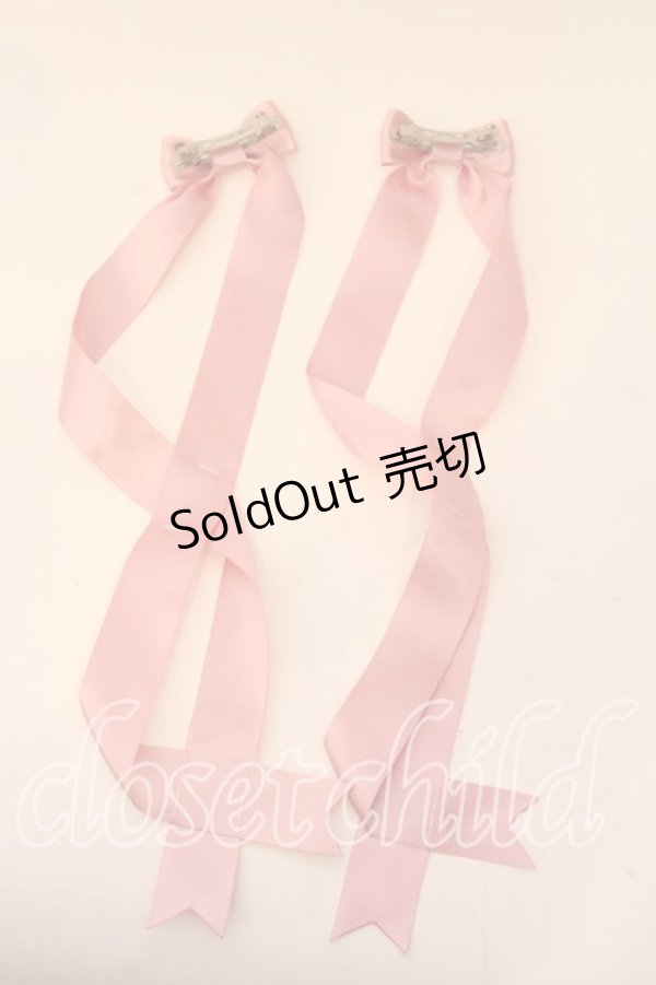 画像2: LOTUS ribbon / ツインテールリボンバレッタ  ピンク O-25-12-26-064-EL-ZA-IG-ZT0110C (2)
